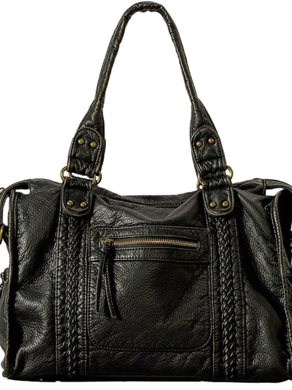Women's City Bag Large Vintage Y2K Tote Bag Washed Leather Grunge Purse Slouchy